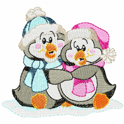 Pinguins Embroidery Design 8